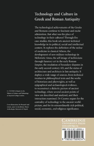 Technology and Culture in Greek and Roman Antiquity
