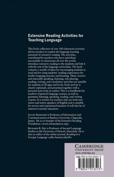 Extensive Reading Activities for Teaching Language
