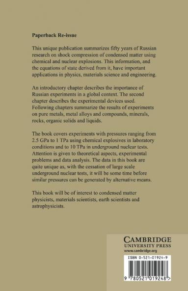 Shock Compression of Condensed Materials
