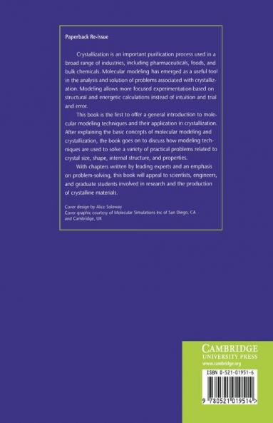 Molecular Modeling Applications in Crystallization