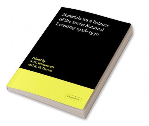 Materials for a Balance of the Soviet National Economy 1928 1930