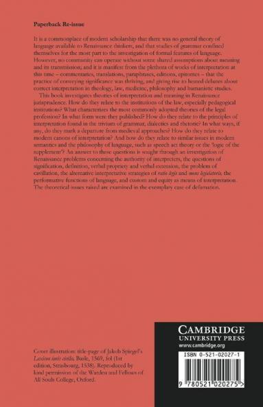 Interpretation and Meaning in the Renaissance