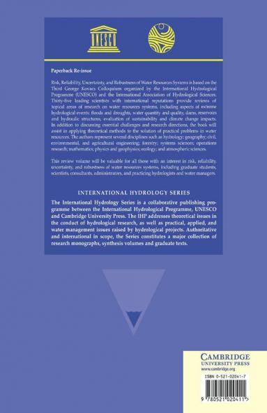 Risk Reliability Uncertainty and Robustness of Water Resource Systems
