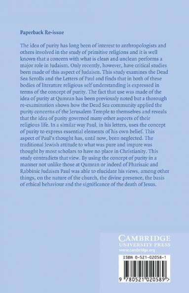 The Concept of Purity at Qumran and in the Letters of Paul