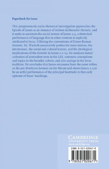 The Voice of Jesus in the Social Rhetoric of James