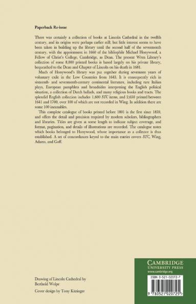 Catalogue of the Wren Library of Lincoln Cathedral