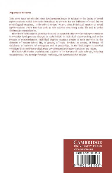 Social Representations and the Development of Knowledge