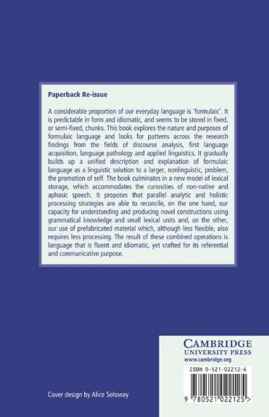 Formulaic Language and the Lexicon
