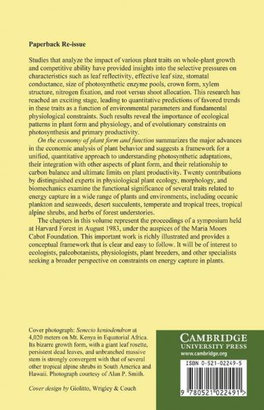 On the Economy of Plant Form and Function