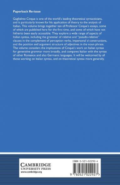 Italian Syntax and Universal Grammar