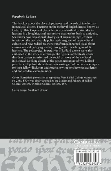 Pedagogy Intellectuals and Dissent in the Later Middle Ages
