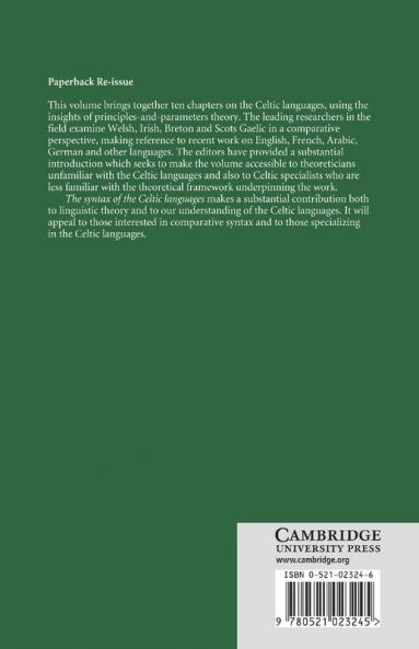 The Syntax of the Celtic Languages