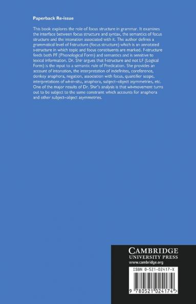 The Dynamics of Focus Structure