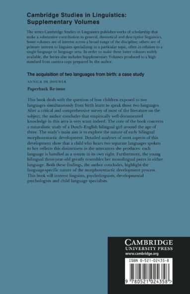 The Acquisition of Two Languages from Birth