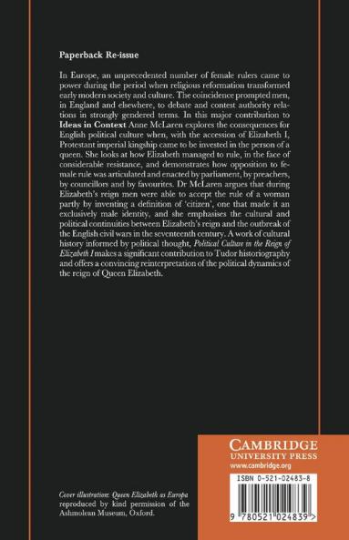 Political Culture in the Reign of Elizabeth I