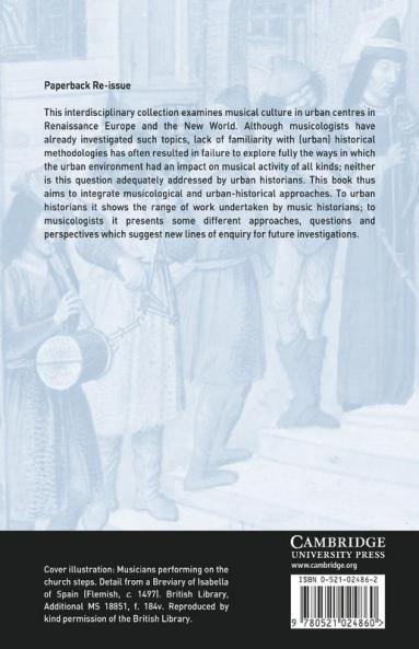 Music and Musicians in Renaissance Cities and Towns