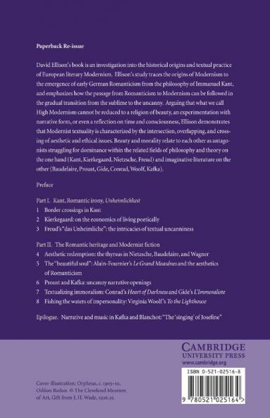 Ethics and Aesthetics in European Modernist Literature