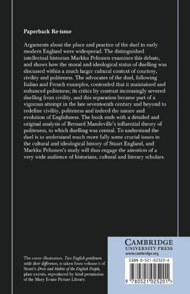 The Duel in Early Modern England