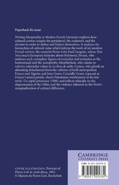 Writing Marginality in Modern French Literature