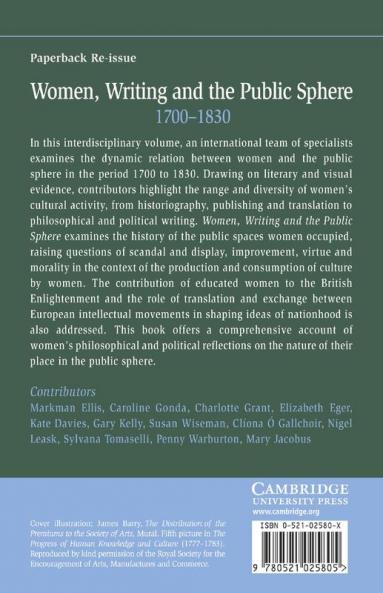 Women Writing and the Public Sphere 1700 1830