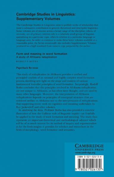 Form and Meaning in Word Formation