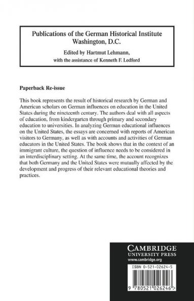 German Influences on Education in the United States to 1917