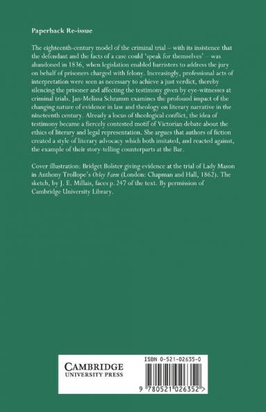 Testimony and Advocacy in Victorian Law Literature and Theology