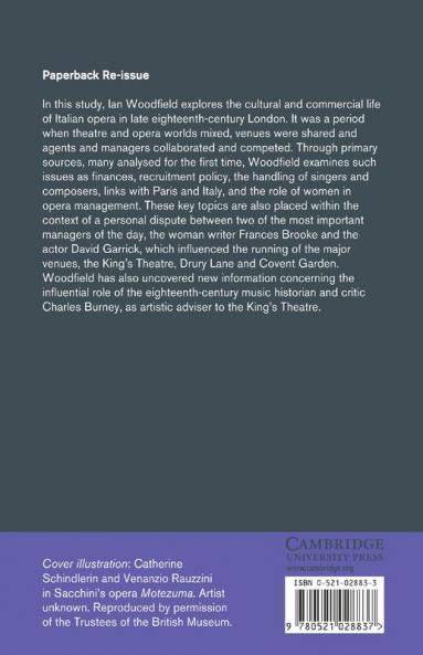 Opera and Drama in Eighteenth-Century London