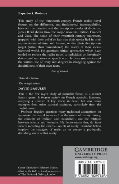 Narration and Description in the French Realist Novel