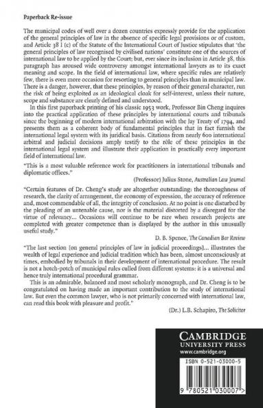 General Principles of Law as Applied by International Courts and Tribunals