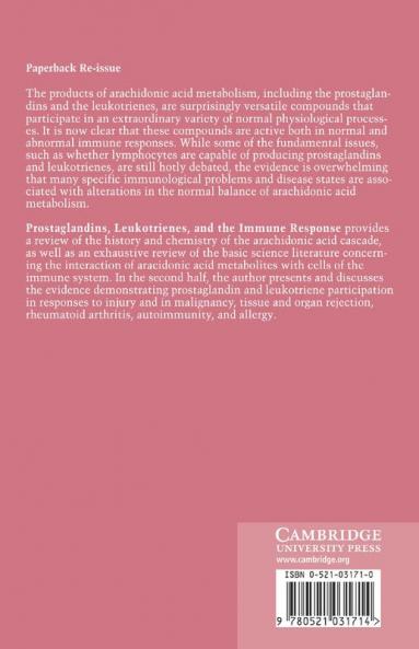 Prostaglandins Leukotrienes and the Immune Response
