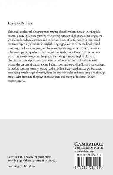 Language and Stage in Medieval and Renaissance England