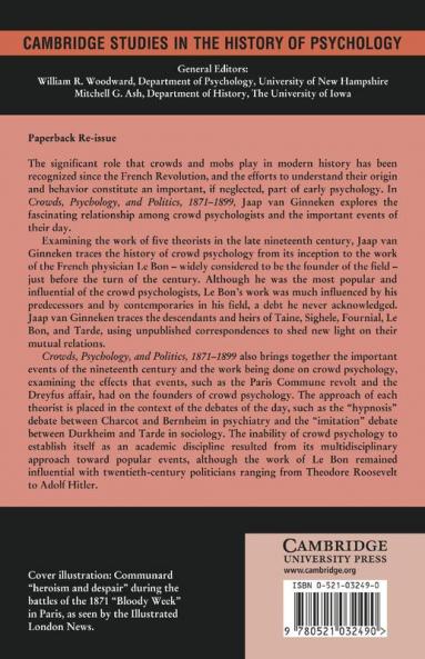 Crowds Psychology and Politics 1871 1899