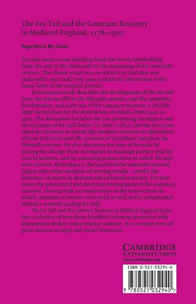 The Fee Tail and the Common Recovery in Medieval England