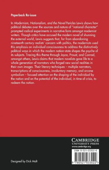 Modernism Nationalism and the Novel
