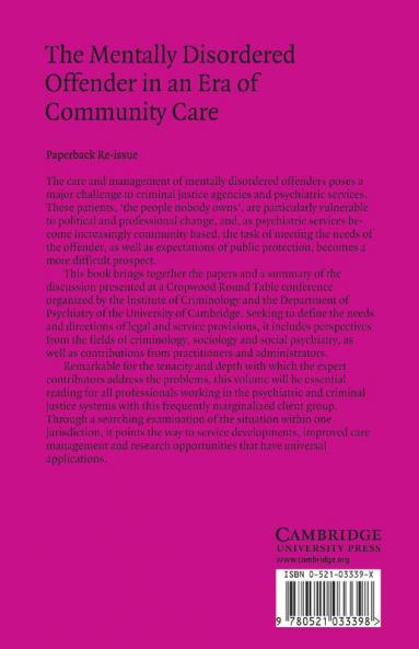 The Mentally Disordered Offender in an Era of Community Care