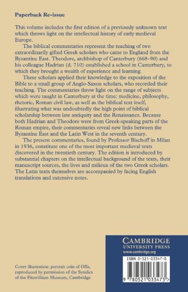 Biblical Commentaries from the Canterbury School of Theodore and Hadrian