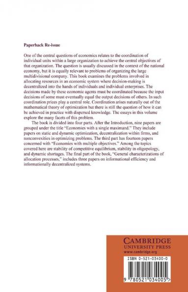 Studies in Resource Allocation Processes