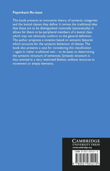 A Notional Theory of Syntactic Categories