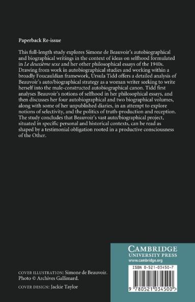 Simone de Beauvoir Gender and Testimony