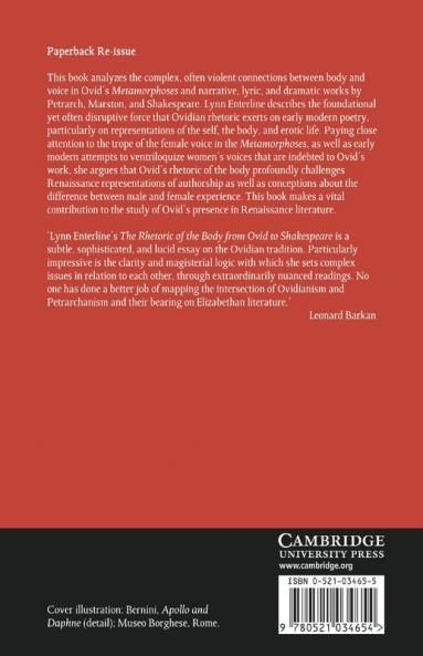 The Rhetoric of the Body from Ovid to Shakespeare