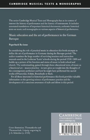 Music Education and the Art of Performance in the German Baroque