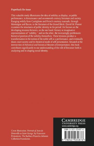 The Performance of Nobility in Early Modern European Literature