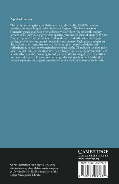 Writing Gender and State in Early Modern England