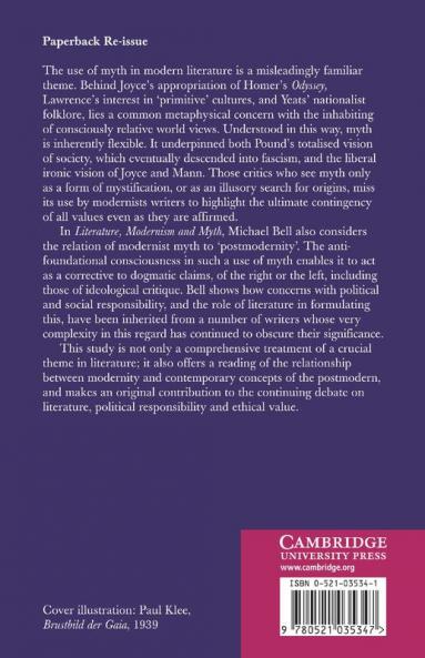 Literature Modernism and Myth