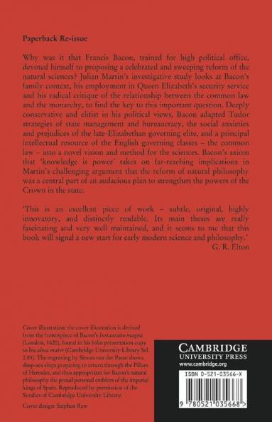 Francis Bacon the State and the Reform of Natural Philosophy