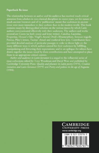 Author and Audience in Latin Literature