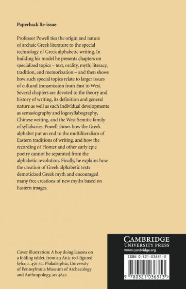 Writing and the Origins of Greek Literature