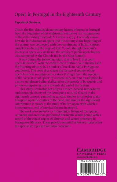 Opera in Portugal in the Eighteenth Century