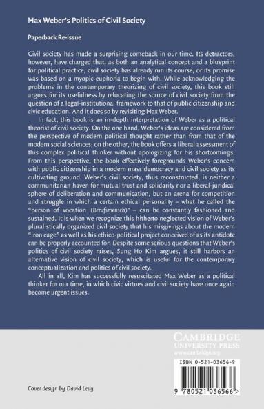 Max Weber's Politics of Civil Society